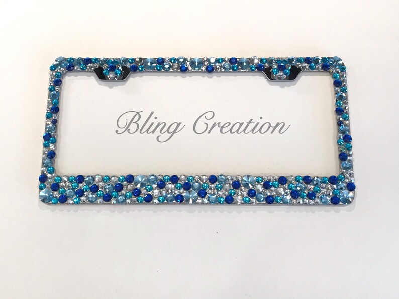 Blue Bling Rhinestone Crystal License Plate Frame SPARKLY Etsy
