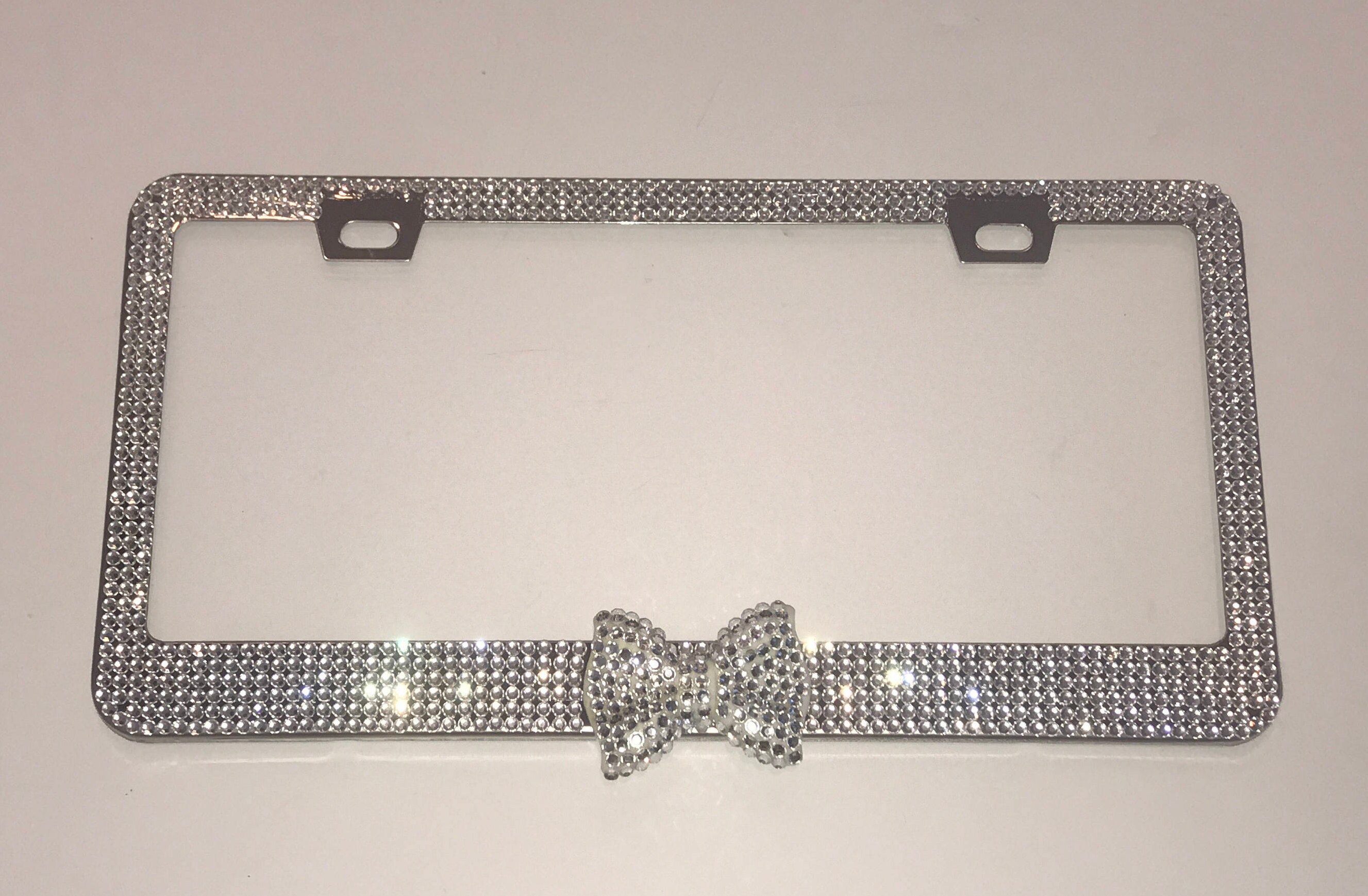 Clear Rhinestone Crystal with center BOW License Plate Frame Etsy