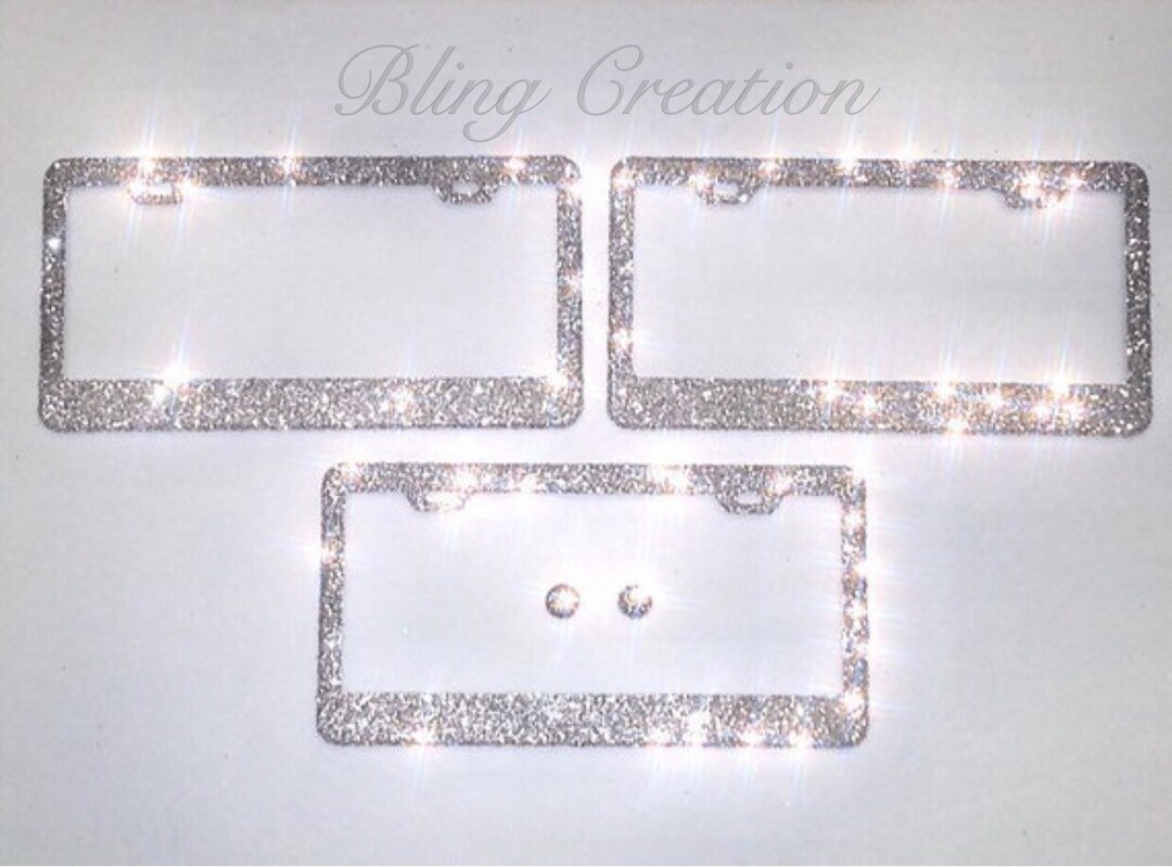 GLITTER Bling License Plate Frame W/2 Holes And/or Screw Caps Etsy