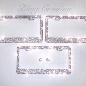 GLITTER Bling License Plate Frame w/2 holes and/or Screw Caps Only - Super SPARKLY & SHINY