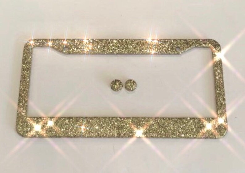 GLITTER Bling License Plate Frame W/2 Holes And/or Screw Caps Etsy