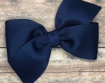 You Pick Color: 3.5" Ribbon Hair Bow with your choice of clip