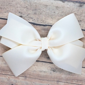 Ivory hair bow - hair bows, hair bows for girls, girls hair bows, big hair bows, baby bows, toddler bows
