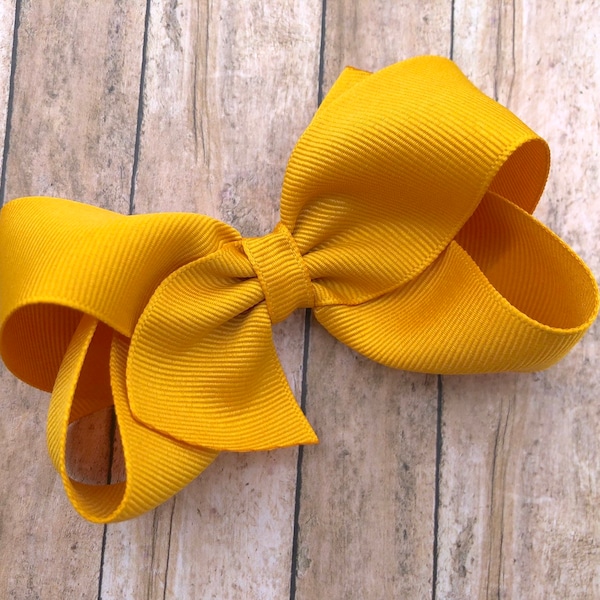 yellow bow hair tie