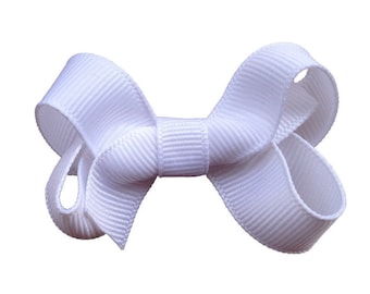 White hair bow - white bows, hair bows, baby bows, bows for girls, pigtail bows, toddler bows, small bows