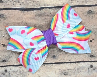 Rainbow hair bow - rainbow bow, hair bows, toddler bow, girls hair bows, girls bows, rainbow hair bows, baby bows, hair bows for girls, bows