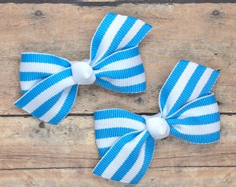 Light blue pigtail bows - hair bows, hair clips, baby bows, baby hair clips, girls bows, toddler hair bows, girls hair bows