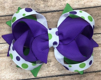 Purple boutique hair bow - hair bows for girls, hair bows, girls bows, baby bows, bows, toddler hair bows