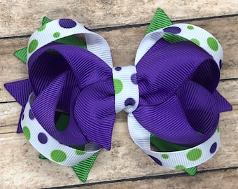 Purple boutique hair bow - hair bows for girls, hair bows, girls bows, baby bows, bows, toddler hair bows