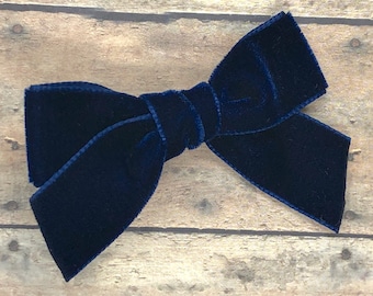 Velvet hair bow - hair bows, girls bows, velvet bows, toddler bows, baby bows, baby headband, nylon headband