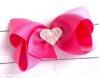 Valentine's Day - hair bows, bows for girls, baby bows, girls bows, toddler bows, pigtail bows, 4 inch hair bows