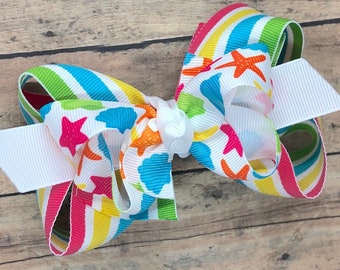 Summer hair bow - hair bows for girls, baby bows, toddler hair bows, big hair bows, boutique bows