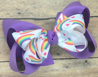 Rainbow hair bow - hair bows for girls, baby bows, big hair bows, toddler hair bows, girls bows, boutique bow