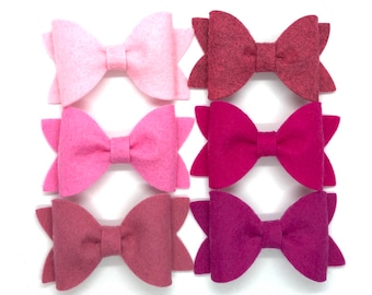 YOU PICK color felt hair bow - felt bows, hair bows, nylon baby headband, baby bows, girls hair bows, hair clips