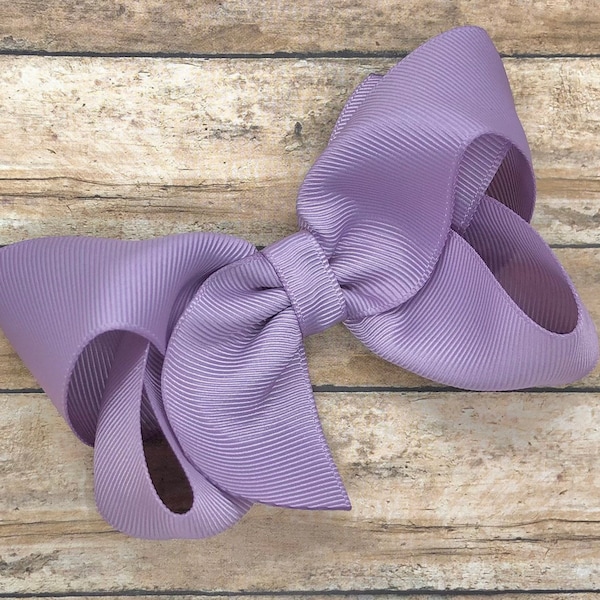 Dusty lilac hair bow - hair bows for girls, baby bows, toddler hair bows, boutique bows, 4 inch hair bow