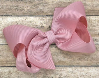 Rose gold hair bow - hair bows, bows, hair clips, hair bows for girls, baby bows, hair clips for girls, toddler bows