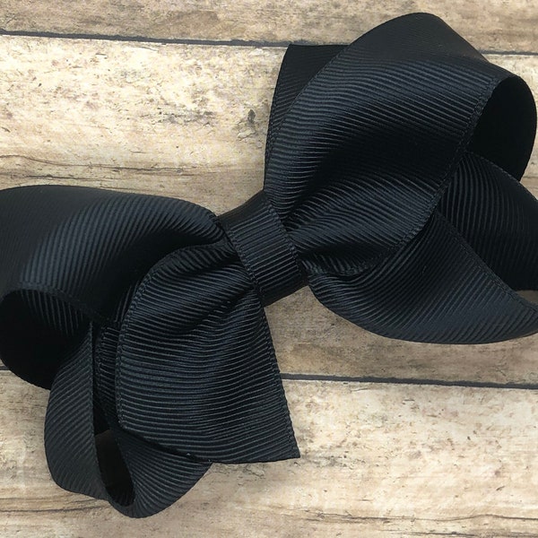 Black hair bow - hair bows, bows for girls, toddler hair bows, boutique hair bow, 4 inch hair bows