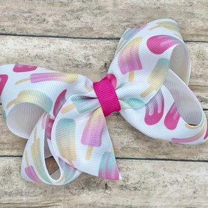 Popsicle Hair Bow: 4-Inch Boutique Hair Clip