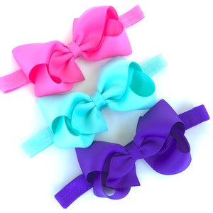 YOU PICK 3 baby headbands - baby headband bows, baby girl headbands, newborn headbands, baby headband set, baby bows