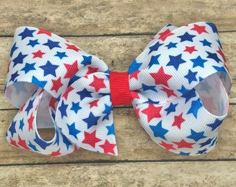 Fourth of July hair bow - hair bows, hair clips, bows for girls, girls hair bows, toddler hair bows