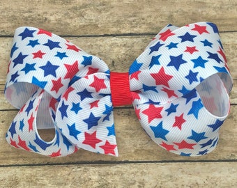 Fourth of July hair bow - hair bows, hair clips, bows for girls, girls hair bows, toddler hair bows