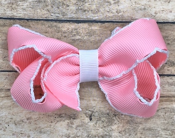 Pink hair bow - hair bows for girls, baby bows, pigtail bows, boutique bows, toddler hair bows, 3 inch hair bows