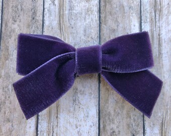 Velvet hair bow - hair bows, velvet bows, bows for girls, baby bows, toddler bows, 3 inch hair bows