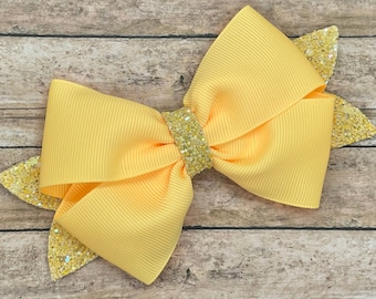 Buttercream hair bow - hair bows for girls, toddler bows, 4 inch hair bows, big hair bows