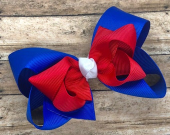 Fourth of July hair bow - hair bows, hair clips, bows for girls, girls hair bows, toddler hair bows, boutique hair bows