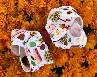 Fall Hair bow - hair bows, bows for girls, baby bows, girls hair bows, toddler bows, 4 inch hair bows