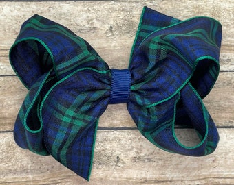 Plaid hair bow - hair bows for girls, hair bows, girls bows, baby bows, plaid bows, back to school bows, toddler bows, boutique hair bows