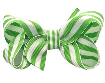 Lime green hair bow - hair bows for girls, toddler hair bows, baby bows, boutique hair bows, pigtail bows