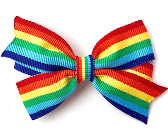 Rainbow hair bow - rainbow bow, hair bows, toddler bow, girls hair bows, girls bows, rainbow hair bows, baby bows, hair bows for girls, bows