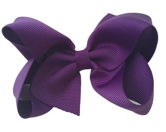 Dark purple hair bow - hair bows, bows, hair clips, hair bows for girls, boutique hair bows, toddler bows, baby bows, girls hair bows