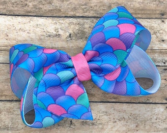 Mermaid Hair bow - hair bows for girls, baby bows, girls hair bows, toddler bows, 4 inch hair bows