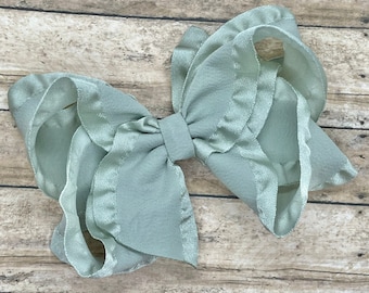 Light sage hair bow - hair bows, bows for girls, baby bows, girls bows, toddler hair bows, pigtail bows