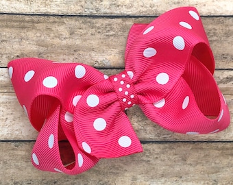 Hot pink hair bow - hair bows, bows for girls, baby bows, toddler bows, pigtail bows, girls bows, girls hair bows, boutique bows