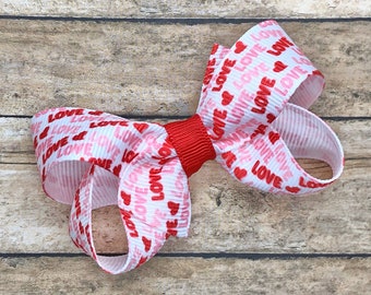 Valentine's Day hair bow - hair bows, baby headband, baby bows, toddler bows, girls bows, nylon headbands