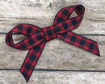 Buffalo plaid hair bow - hair bows for girls, girls bows, baby bows, plaid bows, Christmas bows, toddler bows, boutique hair bows