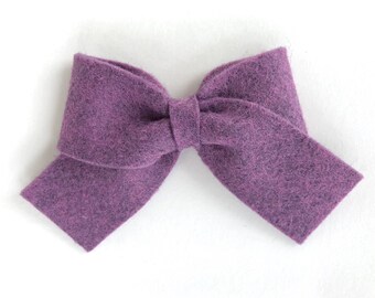 Purple felt hair bow - felt bows, hair bows, girls bows, baby bows, girls hair bows, felt hair bows, hair bows for girls, baby hair bows