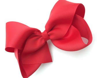 Large 6 inch hair bow - red hair bow, cheer bows, big bows, hair bows, hair bows for girls, big hair bow, girls bows