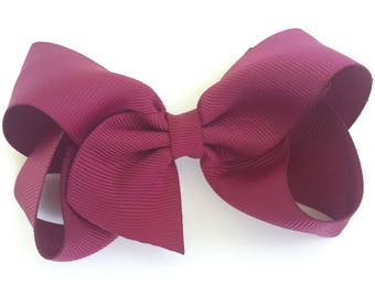 Burgundy hair bow - hair bows, bows, hair clips, hair bows for girls, girls bows, baby bows, toddler hair bows, girls hair bows, boutique