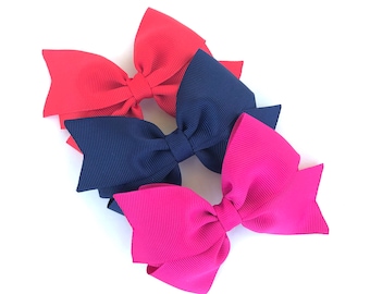 PICK 3 hair bows - bows, hair bows for girls, hair clips, baby bows, girls bows, toddler hair bows, hairbows, 4 inch hair bows