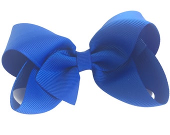 Royal blue hair bow - hair bows, bows for girls, hair clips, baby bows, boutique bows, toddler bows, big hair bows