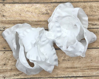 Double ruffle hair bow - hair bows, bows, hair bows for girls, baby bows, hair clips, boutique hair bows, toddler bows, big hair bows