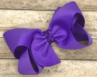 Purple hair bow - hair bows for girls, toddler hair bows, boutique hair bows, 4 inch hair bows