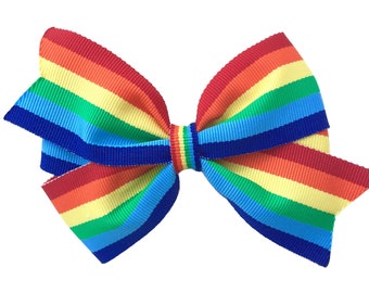 Rainbow hair bow - rainbow bow, hair bows, bows, hair bows for girls, rainbow hair bows, girls hair bows, baby bows, toddler hair bows