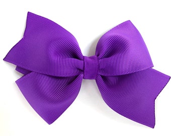 Purple hair bow - hair bows, bows for girls, girls hair bows, toddler bows, girls bows, 4 inch hair bows