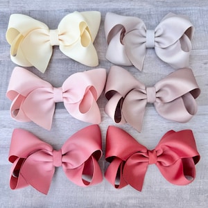 Neutral hair bows - YOU PICK - bows for girls, hair clips, baby bows, toddler hair bows, boutique bows, 4 inch hair bows