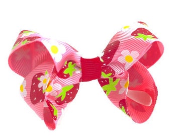 Strawberry hair bow - hair bows for girls, baby bows, baby hair bows, toddler hair bows, girls bows, baby headbands